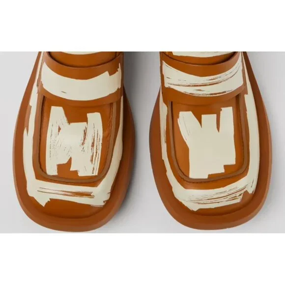 🆕CAMPERLAB 198 Loafer Shoes Brown White Leather 11 - Picture 4 of 12